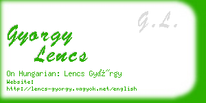 gyorgy lencs business card